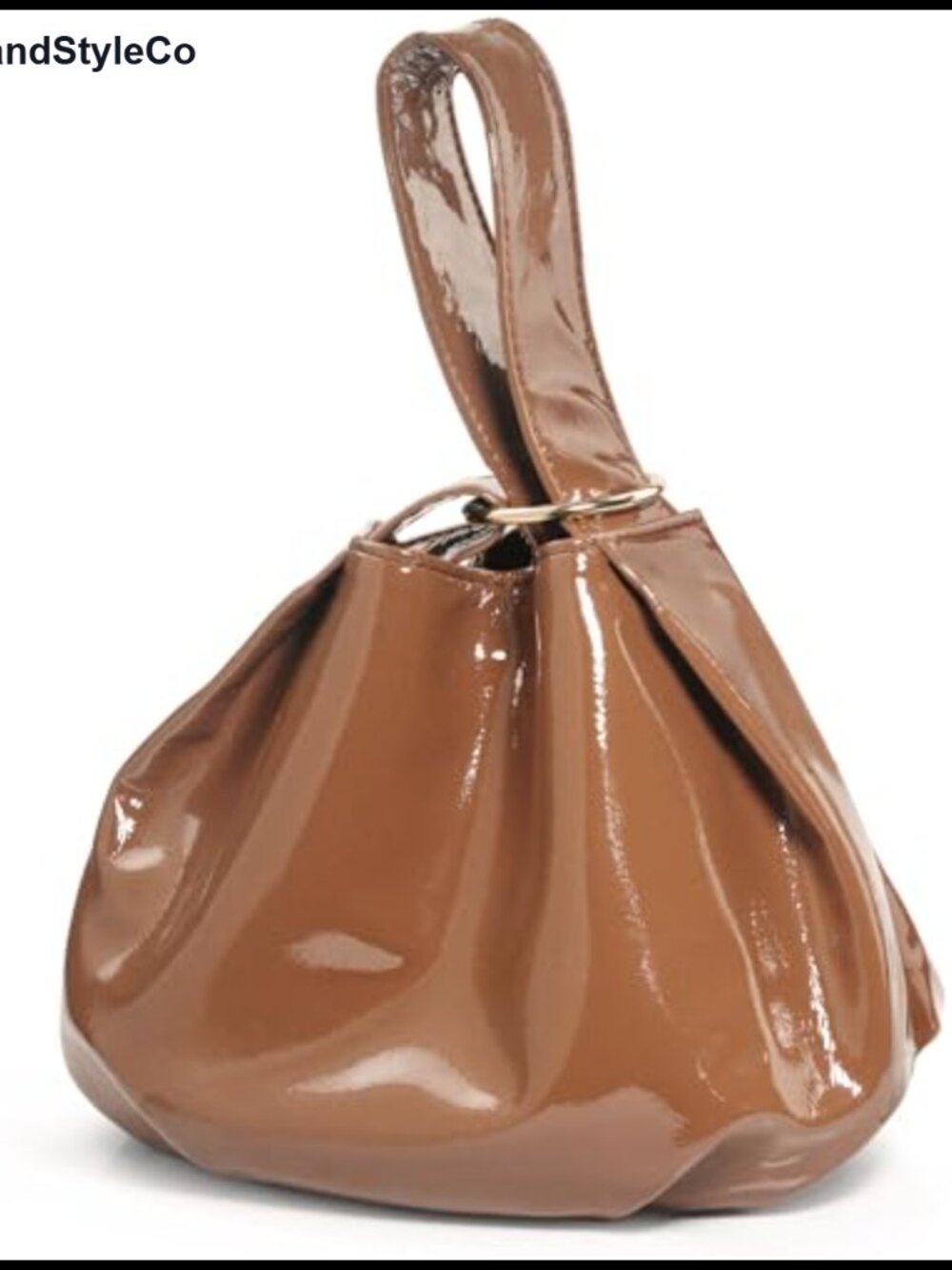 Patent Vegan Leather Clutch Hobo Bag Top Handle Small Tote Wristlet